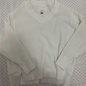 american eagle waffle knit sweatshirt